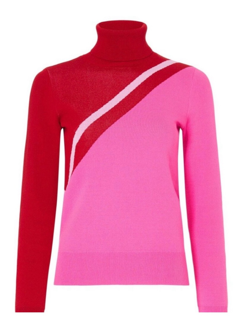 Saunders Diagonal Colorblock Turtleneck Sweater - Picture 2 of 8